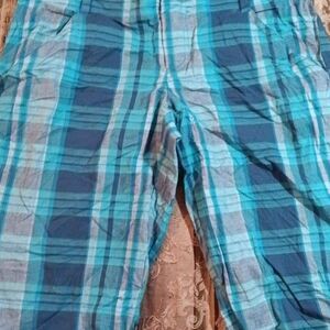 Blue plaid juniors shorts size 5